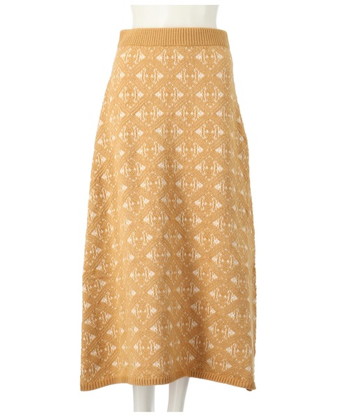 Settimissimo（セッティミッシモ）の「ヴィンテージ風ジャガードニットスカート（スカート・レディース・ベージュ/ブラック・FREE）」の15枚目の写真