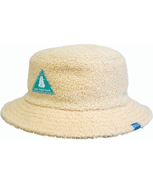 salle de bal（サルデバル）の「POLAR BEAR BANK / ポーラーベアバンク ボア バケットハット ボア トライアングルネーム バケットハット PBB 006 MMI（ハット・レディース・ブラック/グレー/ベージュ/アイボリー/ライトグレー・FREE）」の5枚目の写真