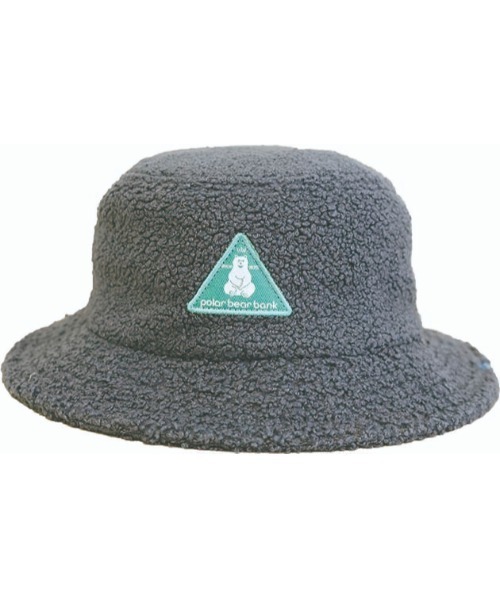 salle de bal（サルデバル）の「POLAR BEAR BANK / ポーラーベアバンク ボア バケットハット ボア トライアングルネーム バケットハット PBB 006 MMI（ハット・レディース・ブラック/グレー/ベージュ/アイボリー/ライトグレー・FREE）」の4枚目の写真
