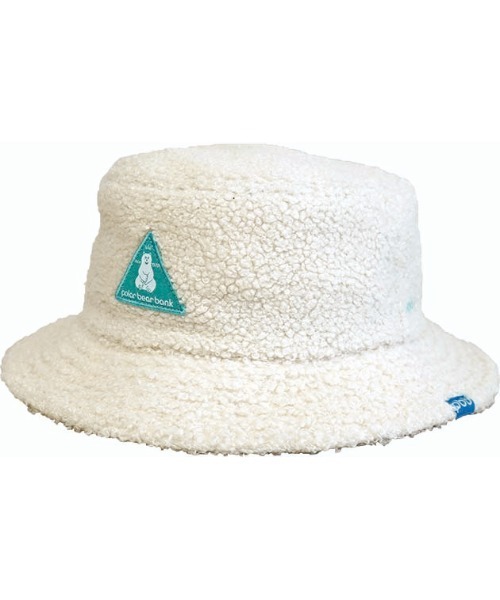 salle de bal（サルデバル）の「POLAR BEAR BANK / ポーラーベアバンク ボア バケットハット ボア トライアングルネーム バケットハット PBB 006 MMI（ハット・レディース・ブラック/グレー/ベージュ/アイボリー/ライトグレー・FREE）」の2枚目の写真