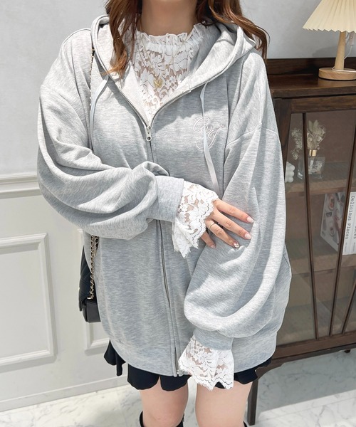 apres jour(アプレジュール)の「オーバージップパーカーワンピース【ZOZOTOWN限定アイテム】(パーカー・レディース・杢グレー/オフホワイト/クリーム・X-LARGE/フリー)」の16枚目の写真