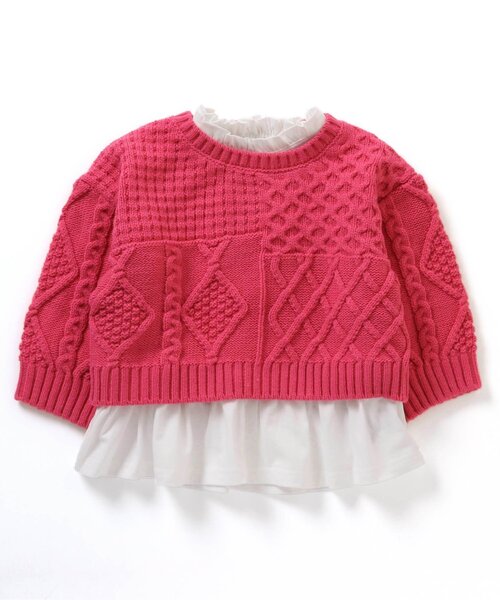 BREEZE（ブリーズ）の「2Pニットセット（ニット/セーター・キッズ・アイボリー/パープル/ピンク・90/140/100/120）」の7枚目の写真