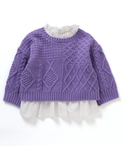 BREEZE（ブリーズ）の「2Pニットセット（ニット/セーター・キッズ・アイボリー/パープル/ピンク・90/140/100/120）」の14枚目の写真