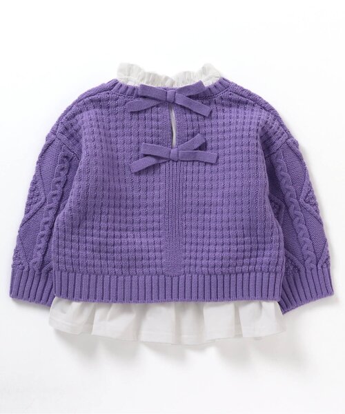 BREEZE（ブリーズ）の「2Pニットセット（ニット/セーター・キッズ・アイボリー/パープル/ピンク・90/140/100/120）」の17枚目の写真