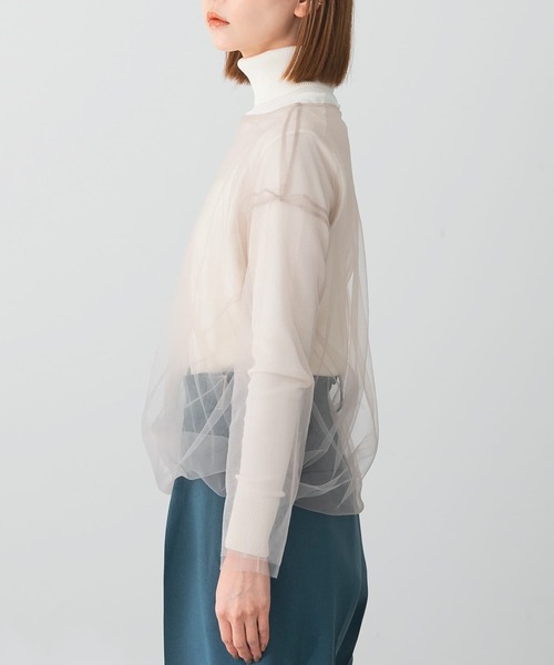 URBAN RESEARCH ROSSO WOMEN（アーバンリサーチ　ロッソ）の「レイヤードチュールブラウス（シャツ/ブラウス・レディース・ブラック/ベージュ・FREE）」の14枚目の写真