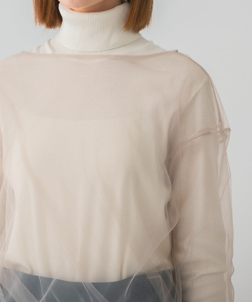 URBAN RESEARCH ROSSO WOMEN（アーバンリサーチ　ロッソ）の「レイヤードチュールブラウス（シャツ/ブラウス・レディース・ブラック/ベージュ・FREE）」の12枚目の写真