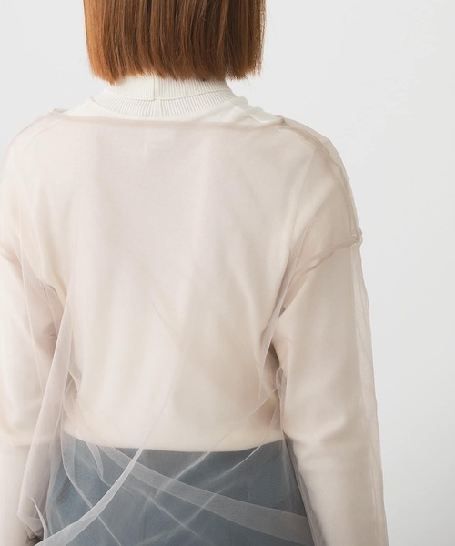 URBAN RESEARCH ROSSO WOMEN（アーバンリサーチ　ロッソ）の「レイヤードチュールブラウス（シャツ/ブラウス・レディース・ブラック/ベージュ・FREE）」の9枚目の写真
