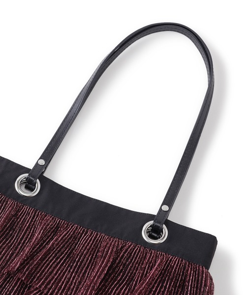 ELLEgirl（エルガール）の「ラメプリーツフリルトートバッグ【ELLEgirl/エル ガール】（トートバッグ・レディース・ダークグリーン/ピンク/アンティークゴールド・FREE）」の21枚目の写真