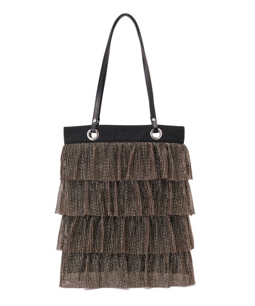 ELLEgirl（エルガール）の「ラメプリーツフリルトートバッグ【ELLEgirl/エル ガール】（トートバッグ・レディース・ダークグリーン/ピンク/アンティークゴールド・FREE）」の17枚目の写真