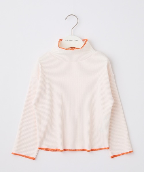 CIAOPANIC TYPY(チャオパニックティピー)の「【KIDS】配色ステッチハイネックリブカットソー(Tシャツ/カットソー・キッズ・アイボリー/ブラック/オレンジ/グレー/イエロー・S/L/XXL/XL/M)」の15枚目の写真