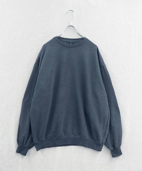 セール】ピグメントダイ ユーズド加工 スウェットクルー / プリント