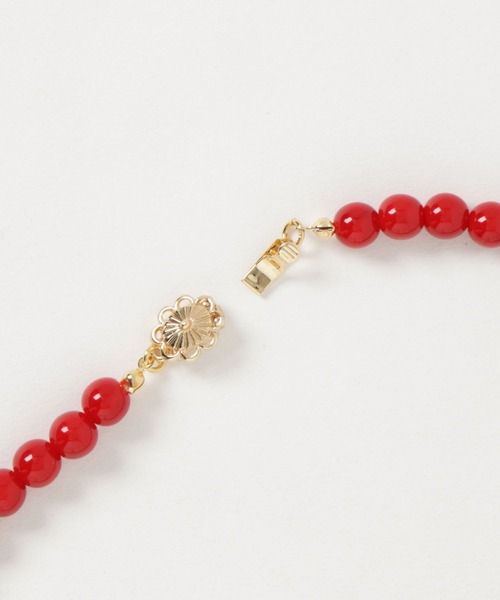 Three Four Time(スリーフォータイム)の「8mmREDネックレス(ネックレス・レディース・レッド・FREE)」の3枚目の写真