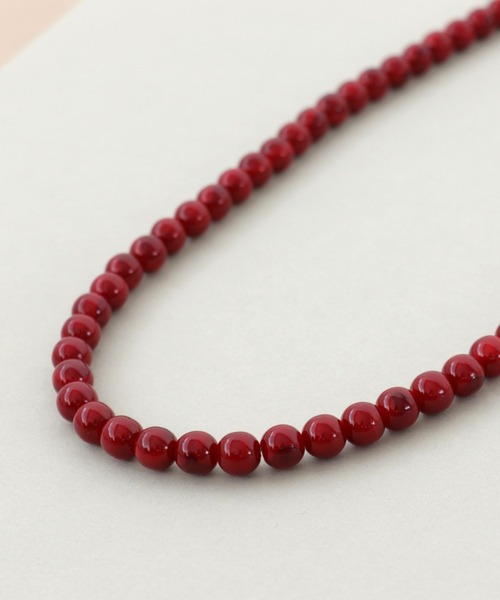 Three Four Time(スリーフォータイム)の「8mmREDネックレス(ネックレス・レディース・レッド・FREE)」の5枚目の写真