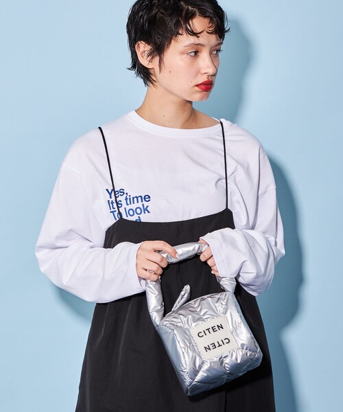 CITEN（シテン）の「＜CITEN＞パデッド ドラムバッグ ハーフ（ハンドバッグ・レディース・ブラック/ホワイト/シルバー/オレンジ系その他・FREE）」の8枚目の写真
