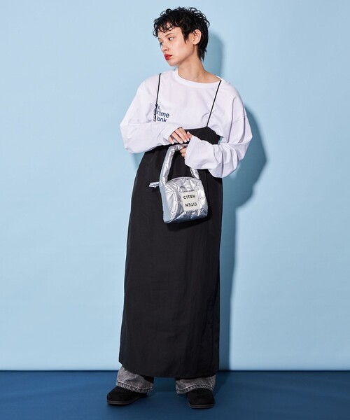 CITEN（シテン）の「＜CITEN＞パデッド ドラムバッグ ハーフ（ハンドバッグ・レディース・ブラック/ホワイト/シルバー/オレンジ系その他・FREE）」の9枚目の写真