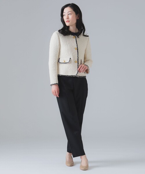 EFFE BEAMS（エッフェビームス）の「EFFE BEAMS / ノーカラー ブレード ジャケット（ノーカラージャケット・レディース・ナチュラル・38/36）」の8枚目の写真