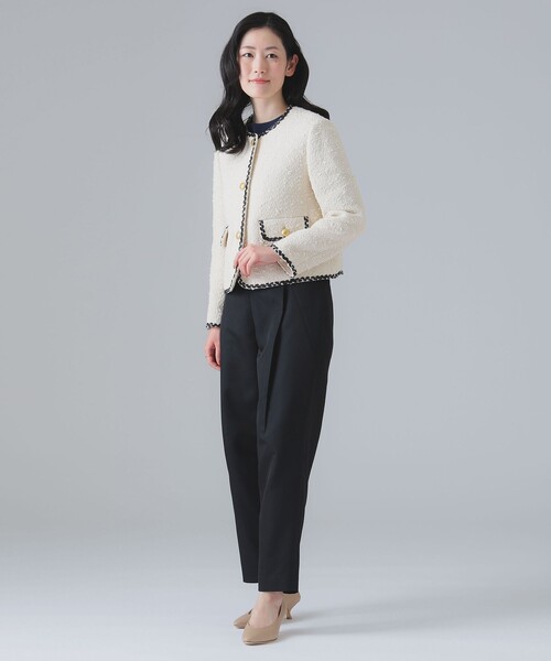 EFFE BEAMS（エッフェビームス）の「EFFE BEAMS / ノーカラー ブレード ジャケット（ノーカラージャケット・レディース・ナチュラル・38/36）」の9枚目の写真