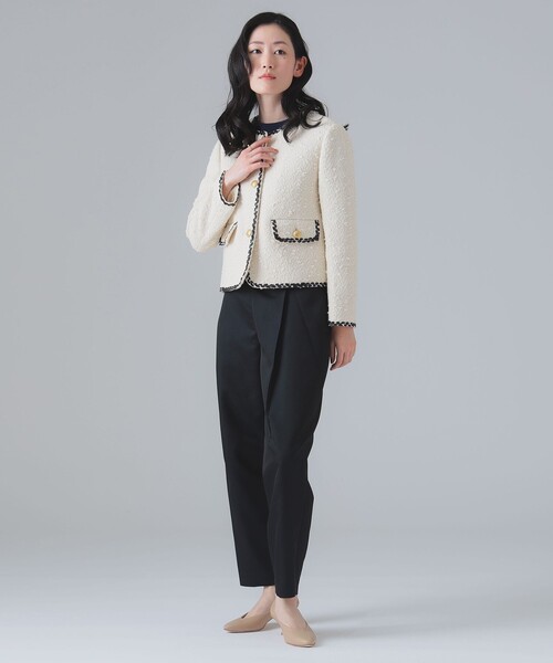 EFFE BEAMS（エッフェビームス）の「EFFE BEAMS / ノーカラー ブレード ジャケット（ノーカラージャケット・レディース・ナチュラル・38/36）」の10枚目の写真