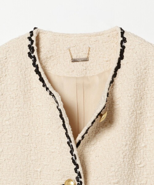 EFFE BEAMS（エッフェビームス）の「EFFE BEAMS / ノーカラー ブレード ジャケット（ノーカラージャケット・レディース・ナチュラル・38/36）」の17枚目の写真