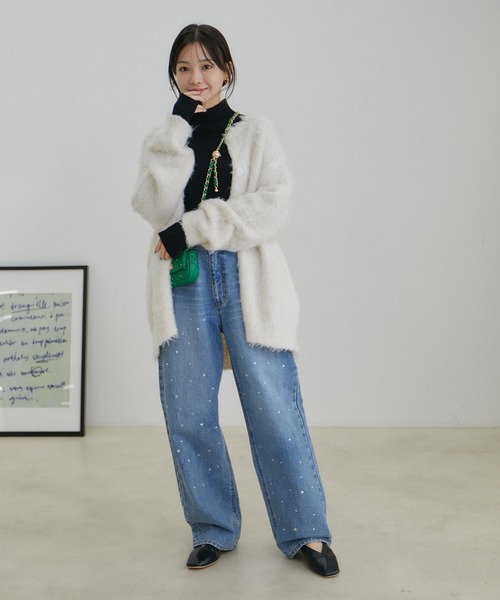 VIS（ビス）の「【洗える】袖スリットハイネックリブニット（ニット/セーター・レディース・ブラック/イエロー系その他/オフホワイト・M/S）」の14枚目の写真