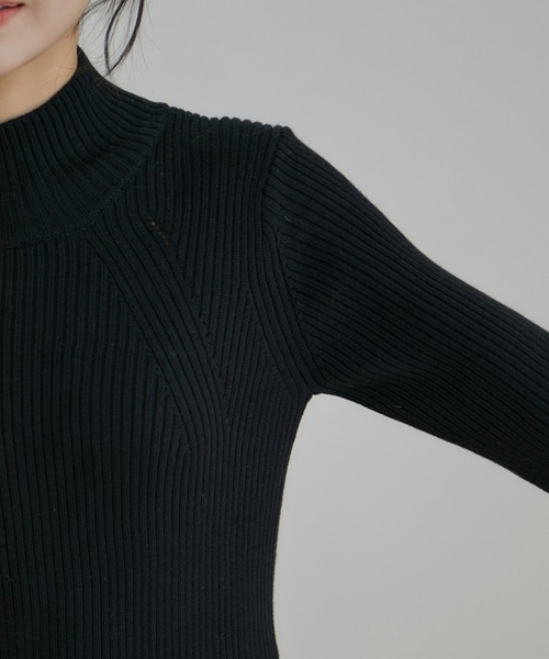 VIS（ビス）の「【洗える】袖スリットハイネックリブニット（ニット/セーター・レディース・ブラック/イエロー系その他/オフホワイト・M/S）」の19枚目の写真