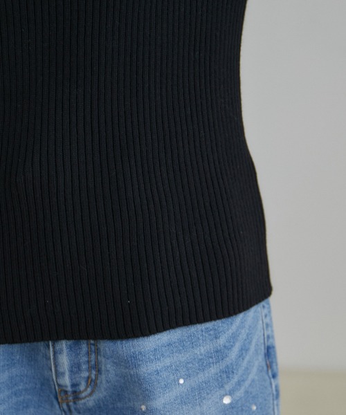 VIS（ビス）の「【洗える】袖スリットハイネックリブニット（ニット/セーター・レディース・ブラック/イエロー系その他/オフホワイト・M/S）」の21枚目の写真