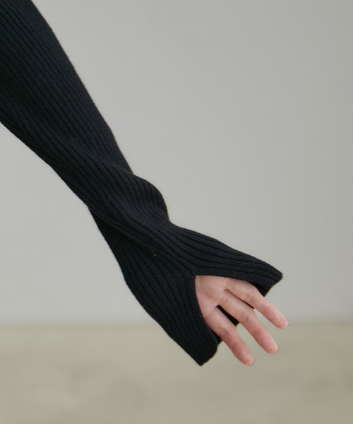 VIS（ビス）の「【洗える】袖スリットハイネックリブニット（ニット/セーター・レディース・ブラック/イエロー系その他/オフホワイト・M/S）」の22枚目の写真