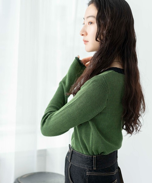 WEGO（ウィゴー）の「WEGO/リバーシブルニットトップス（ニット/セーター・レディース・ブラック/ブルー/グリーン・FREE）」の17枚目の写真