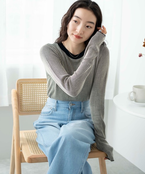 WEGO（ウィゴー）の「WEGO/リバーシブルニットトップス（ニット/セーター・レディース・ブラック/ブルー/グリーン・FREE）」の19枚目の写真