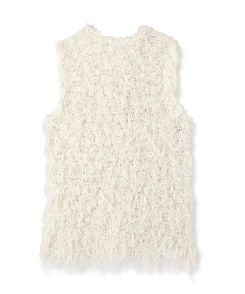 MECRE（メクル）の「ループヤーンフリンジニットベスト（ベスト・レディース・ブラック/ホワイト・FREE）」の17枚目の写真