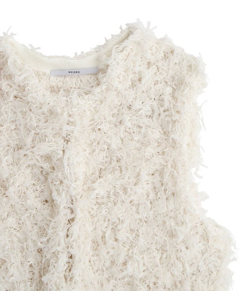 MECRE（メクル）の「ループヤーンフリンジニットベスト（ベスト・レディース・ブラック/ホワイト・FREE）」の19枚目の写真