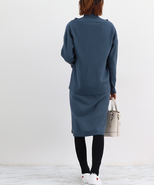 Miniministore（ミニミニストア）の「韓国風 ニット セットアップ レディース（アンサンブル・レディース・ブルー/ブラック/モカ・フリー）」の18枚目の写真