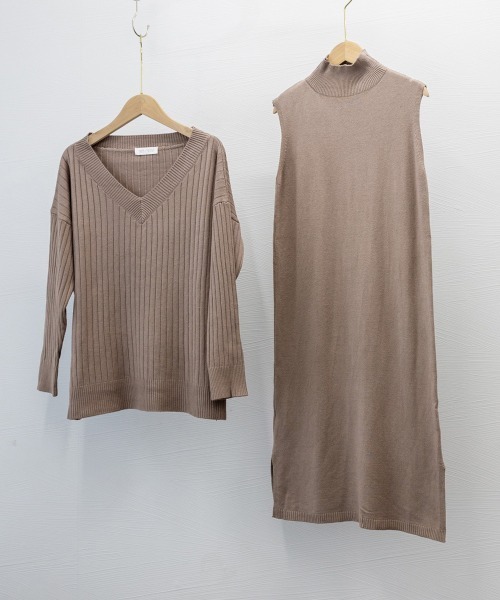 Miniministore（ミニミニストア）の「韓国風 ニット セットアップ レディース（アンサンブル・レディース・ブルー/ブラック/モカ・フリー）」の19枚目の写真