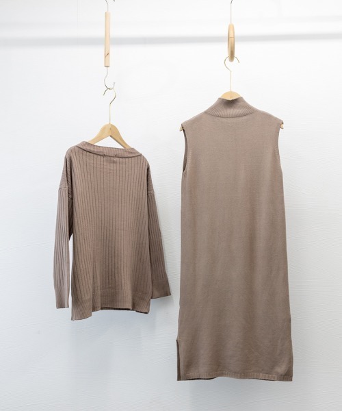 Miniministore（ミニミニストア）の「韓国風 ニット セットアップ レディース（アンサンブル・レディース・ブルー/ブラック/モカ・フリー）」の20枚目の写真