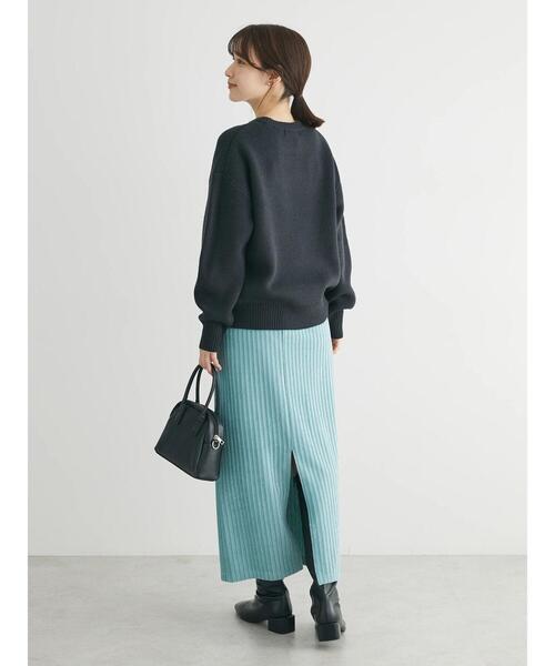 Green　Parks（グリーンパークス）の「刺繍ロゴニットプルオーバー（ニット/セーター・レディース・杢グレー/ミント/ダークグレー/ベージュ・FREE）」の9枚目の写真