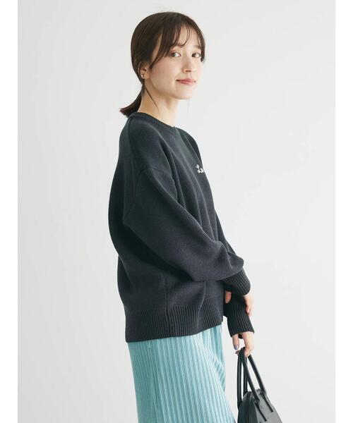 Green　Parks（グリーンパークス）の「刺繍ロゴニットプルオーバー（ニット/セーター・レディース・杢グレー/ミント/ダークグレー/ベージュ・FREE）」の11枚目の写真