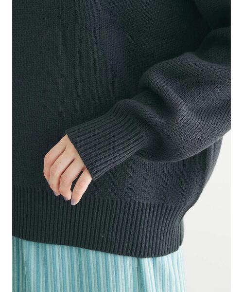 Green　Parks（グリーンパークス）の「刺繍ロゴニットプルオーバー（ニット/セーター・レディース・杢グレー/ミント/ダークグレー/ベージュ・FREE）」の14枚目の写真