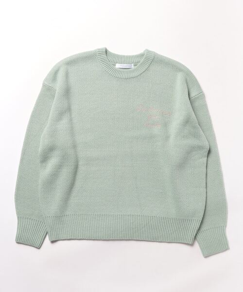 Green　Parks（グリーンパークス）の「刺繍ロゴニットプルオーバー（ニット/セーター・レディース・杢グレー/ミント/ダークグレー/ベージュ・FREE）」の18枚目の写真
