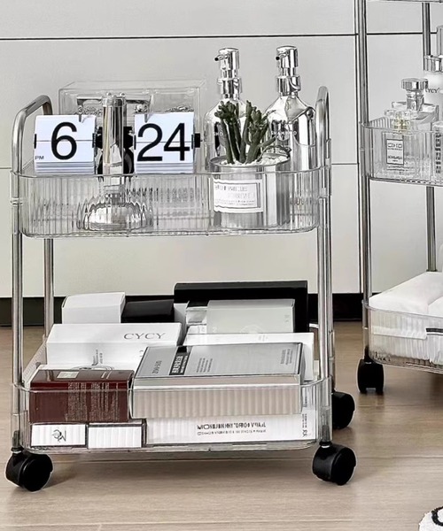 Made in I（メイドインアイ）の「クリアアクリルラックワゴン2段