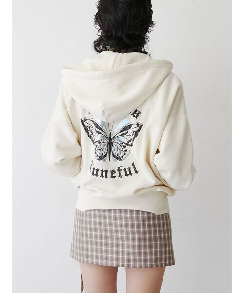 jouetie（ジュエティ）の「バタフライプリントフーディー（パーカー・レディース・ブラック/ブルー/アイボリー・MEDIUM）」の7枚目の写真