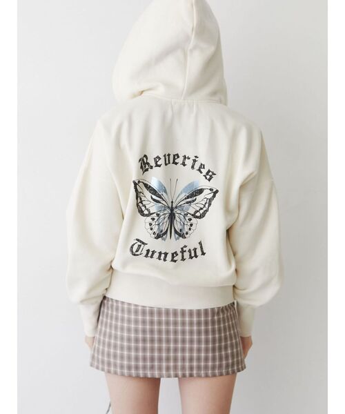 jouetie（ジュエティ）の「バタフライプリントフーディー（パーカー・レディース・ブラック/ブルー/アイボリー・MEDIUM）」の8枚目の写真