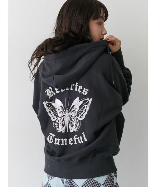 jouetie（ジュエティ）の「バタフライプリントフーディー（パーカー・レディース・ブラック/ブルー/アイボリー・MEDIUM）」の10枚目の写真