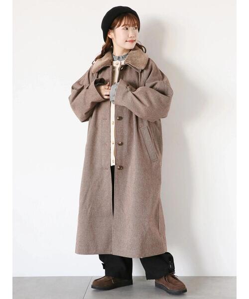 【美品】bow.a 襟付きコート ボウエー ehka sopo（エヘカソポ）の「ボア襟付きコート（その他アウター）」 - WEAR