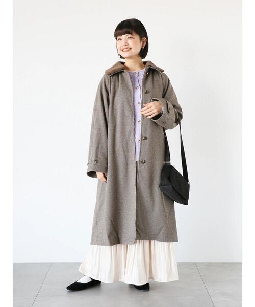 ehka sopo（エヘカソポ）の「ボア襟付きコート（その他アウター・レディース・ブラウン/グレー/キナリ・F）」の5枚目の写真