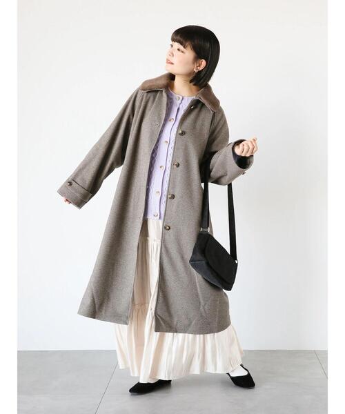 ehka sopo（エヘカソポ）の「ボア襟付きコート（その他アウター）」 - WEAR