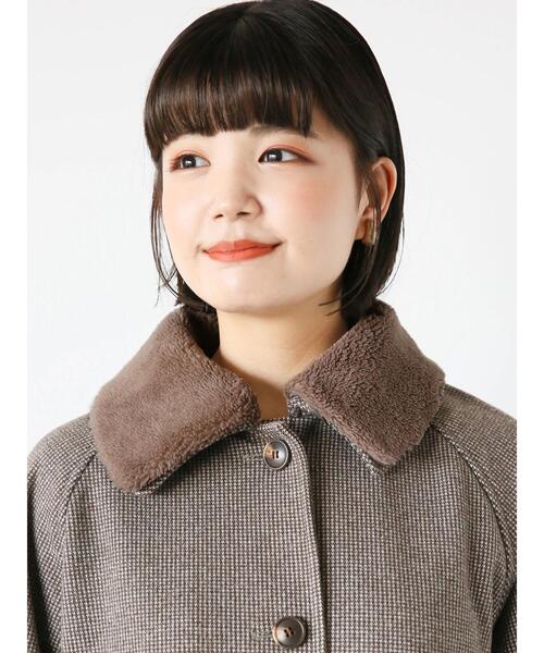 ehka sopo（エヘカソポ）の「ボア襟付きコート（その他アウター・レディース・ブラウン/グレー/キナリ・F）」の9枚目の写真