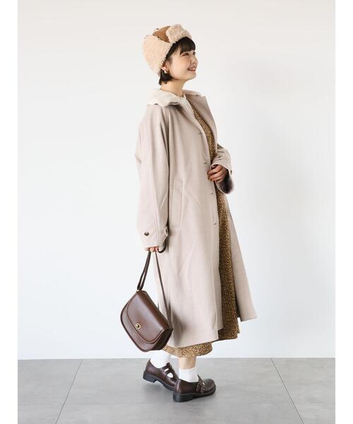 ehka sopo（エヘカソポ）の「ボア襟付きコート（その他アウター・レディース・ブラウン/グレー/キナリ・F）」の12枚目の写真