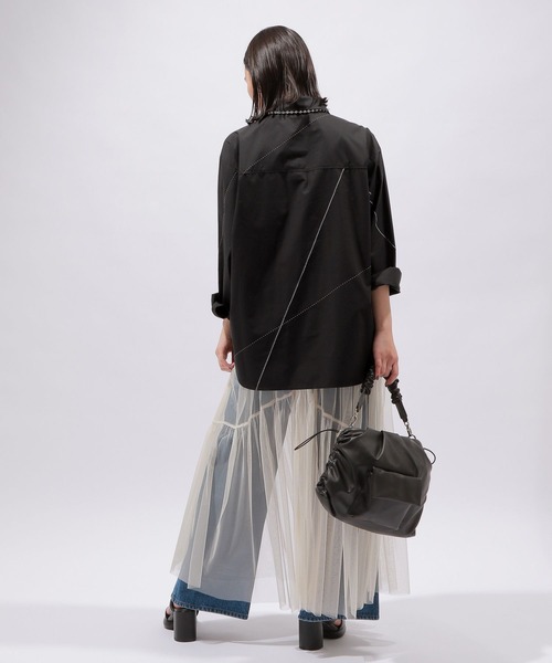 PAGEBOY（ページボーイ）の「ステッチワークシャツ（シャツ/ブラウス・レディース・ブラック/オフホワイト・FREE）」の19枚目の写真