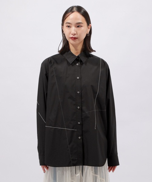 PAGEBOY（ページボーイ）の「ステッチワークシャツ（シャツ/ブラウス・レディース・ブラック/オフホワイト・FREE）」の17枚目の写真