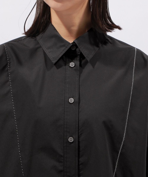 PAGEBOY（ページボーイ）の「ステッチワークシャツ（シャツ/ブラウス・レディース・ブラック/オフホワイト・FREE）」の8枚目の写真